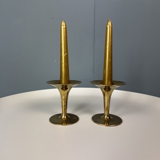 Image 1 of Chandelier vintage en laiton design danois 2 St.