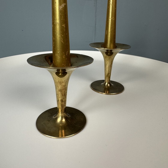 Image 1 of Chandelier vintage en laiton design danois 2 St.