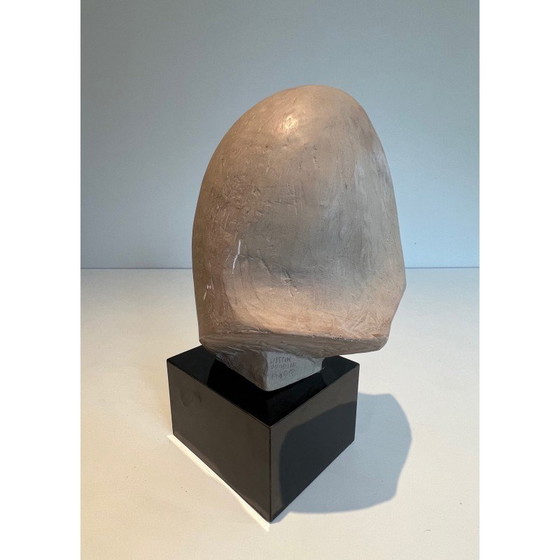 Image 1 of Sculpture vintage en terre cuite représentant un visage de femme, 1980