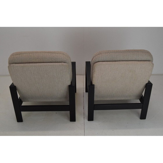 Image 1 of Paire de fauteuils vintage en tissu et bois pour Hikor Písek, Tchécoslovaquie 1980