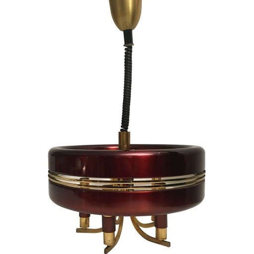 Lampe suspendue vintage en aluminium, 1970