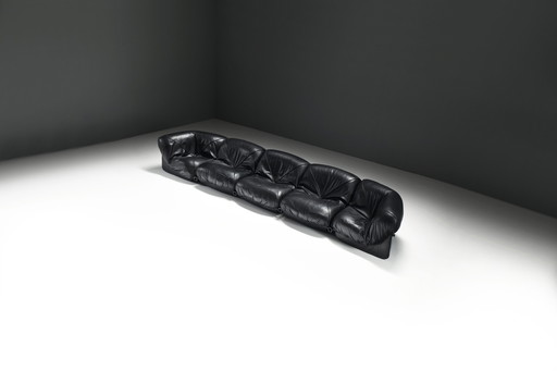 Superbe canapé modulable Patate en cuir noir d'origine pour Airborne - France