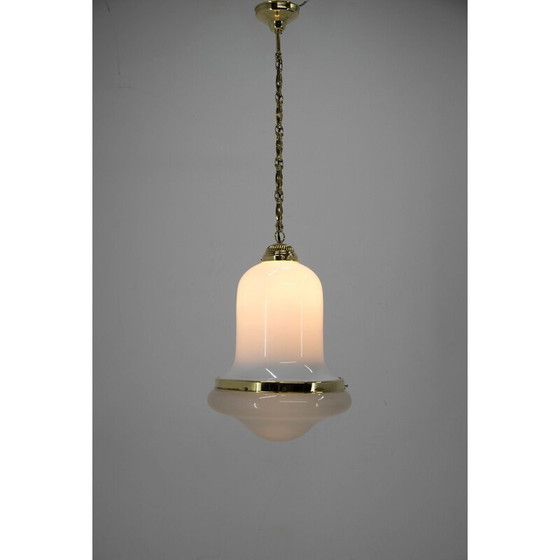 Image 1 of Lampe suspendue Art Nouveau en verre et laiton, années 1920