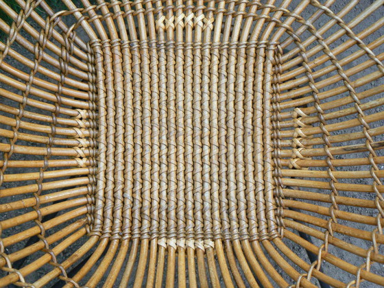 Image 1 of Rare chaise Rohé en rotin vintage 50s/60s