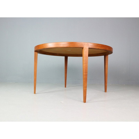 Image 1 of Table basse ronde vintage en teck par Severin Hansen pour Haslev Mobelfabrik