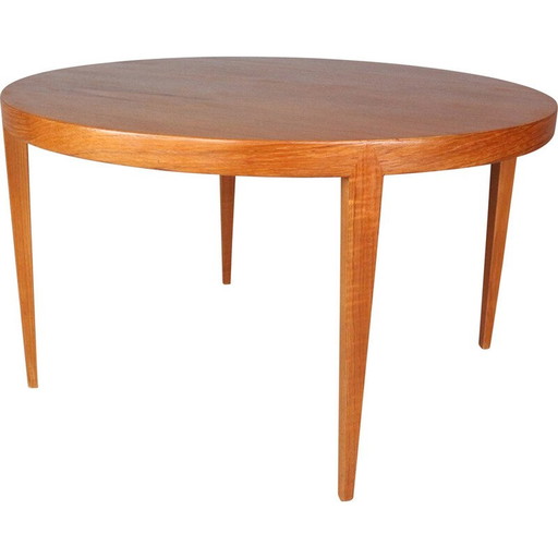 Table basse ronde vintage en teck par Severin Hansen pour Haslev Mobelfabrik