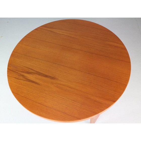 Image 1 of Table basse ronde vintage en teck par Severin Hansen pour Haslev Mobelfabrik