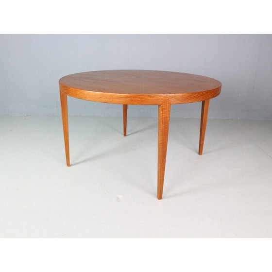 Image 1 of Table basse ronde vintage en teck par Severin Hansen pour Haslev Mobelfabrik