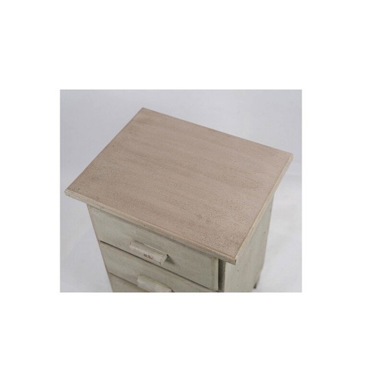 Image 1 of Commode Vintage Gustavienne peinte en gris avec 3 tiroirs, années 1850