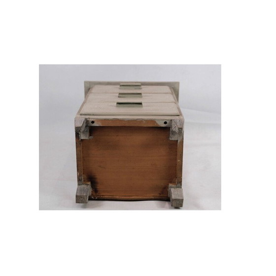 Image 1 of Commode Vintage Gustavienne peinte en gris avec 3 tiroirs, années 1850