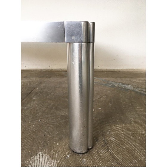 Image 1 of Table basse vintage en verre et aluminium par Kho Liang, 1974