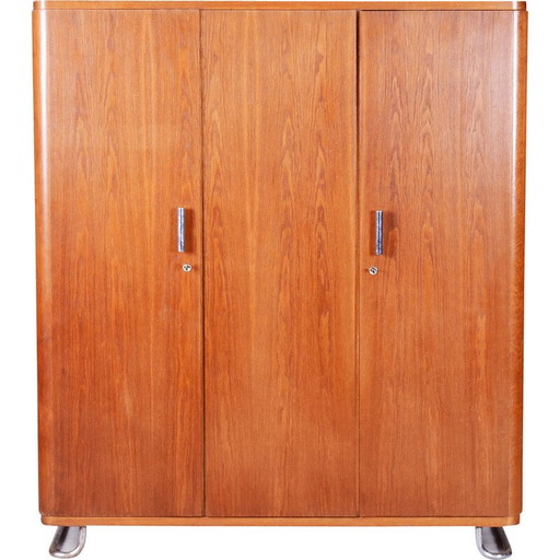 Armoire Bauhaus vintage en bois de chêne, Tchécoslovaquie, années 1930