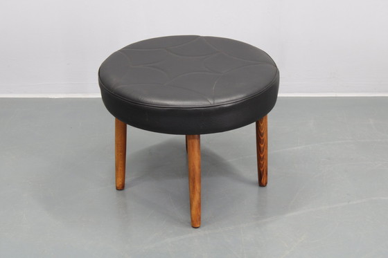 Image 1 of Tabouret danois en cuir des années 1960