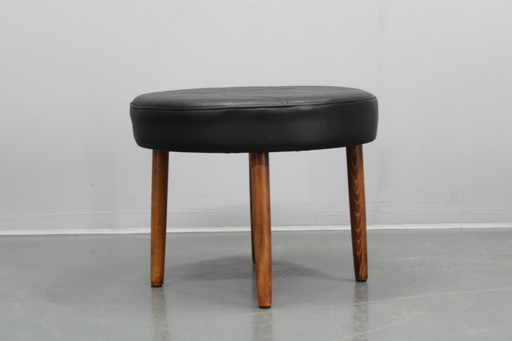 Tabouret danois en cuir des années 1960