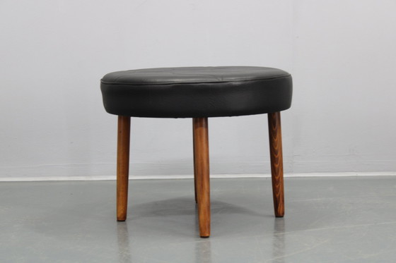 Image 1 of Tabouret danois en cuir des années 1960