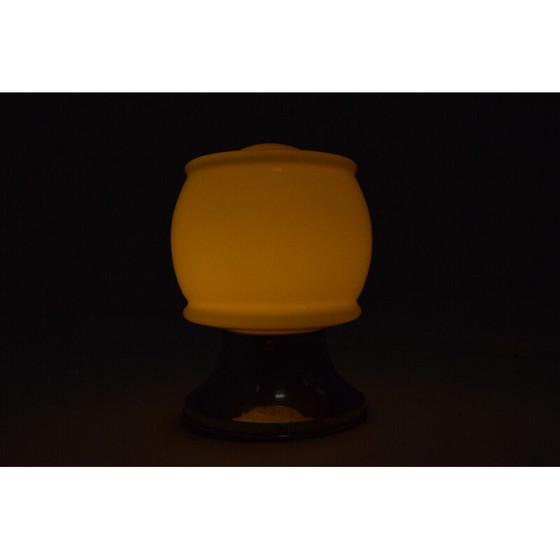 Image 1 of Plafonnier vintage Art Déco en verre chromé, Tchécoslovaquie 1930
