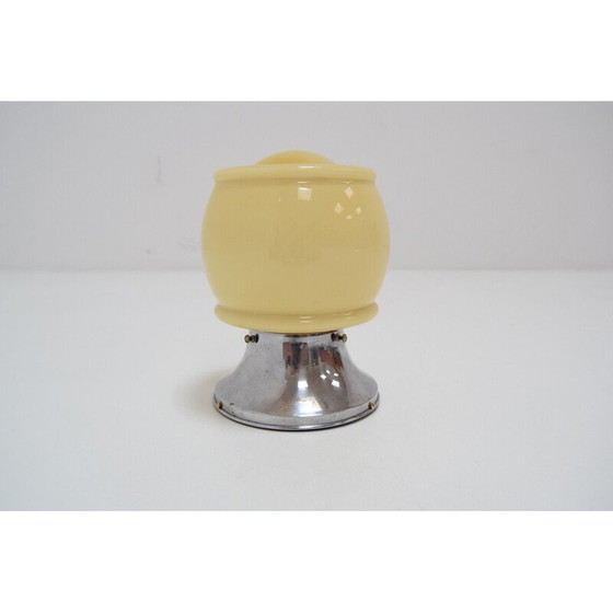 Image 1 of Plafonnier vintage Art Déco en verre chromé, Tchécoslovaquie 1930