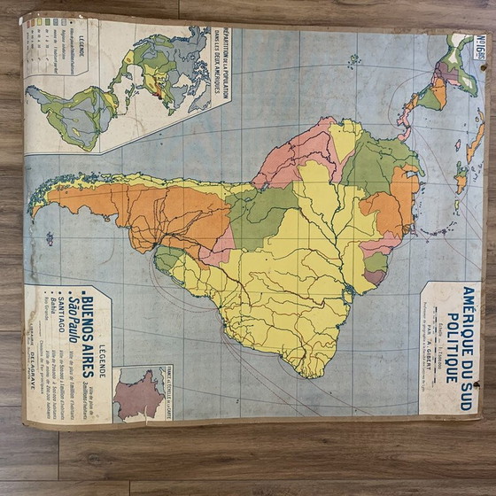 Image 1 of Carte scolaire d'époque n°16 et 16 bis par A. Gibert pour Delagrave