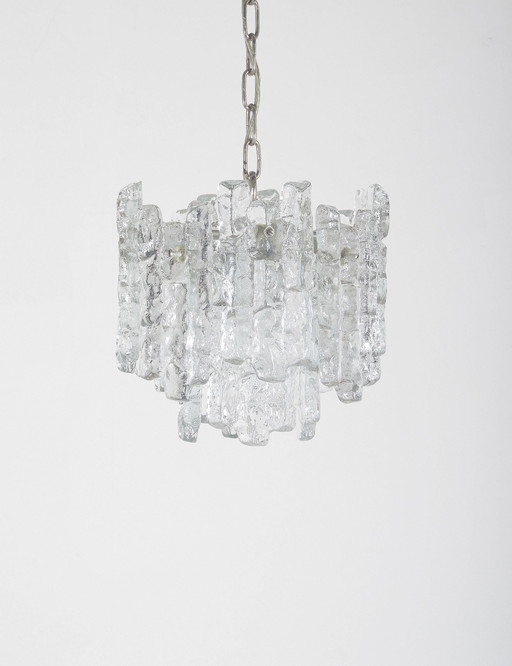 Lustre avec "verre de glace" par Kalmar Franks, 1960s