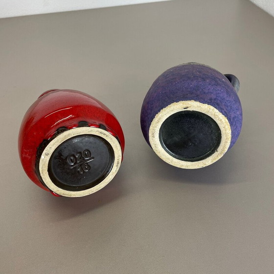 Image 1 of Paire de vases en terre cuite "Purple-Red" de Jopeko, Allemagne, années 1970