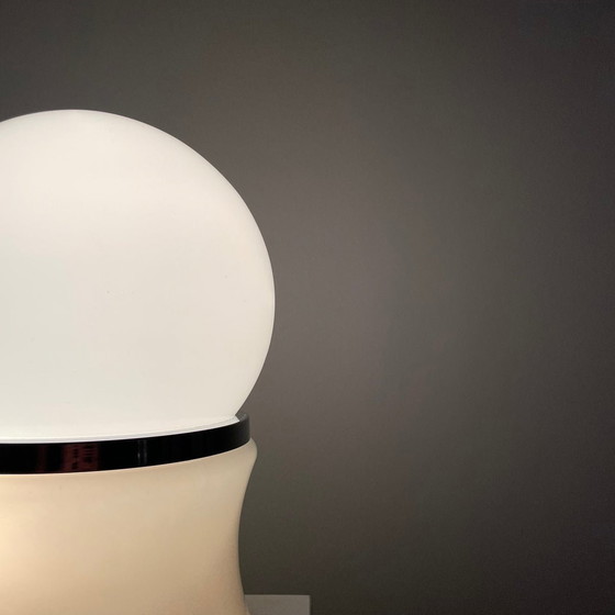 Image 1 of Lampe de table en verre et chrome par Goffredo Reggiani 1960