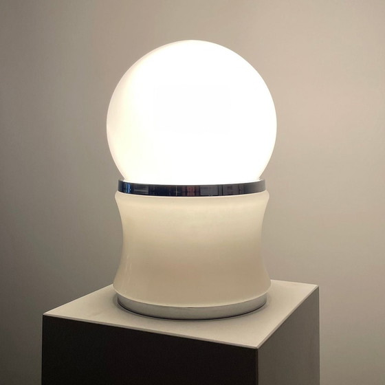 Image 1 of Lampe de table en verre et chrome par Goffredo Reggiani 1960