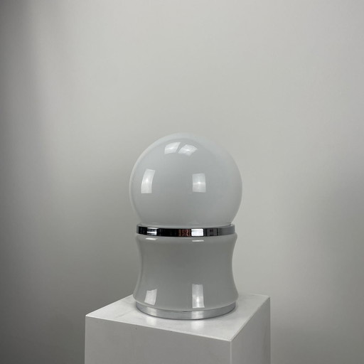 Lampe de table en verre et chrome par Goffredo Reggiani 1960