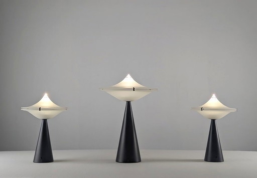 3X Lampes de table par Cesaro L. pour Tre Ci/Luce, Italie 1970S