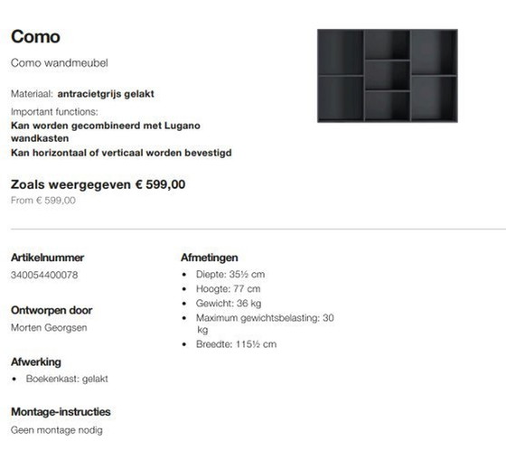 Image 1 of Como Wall Unit - 5 compartiments