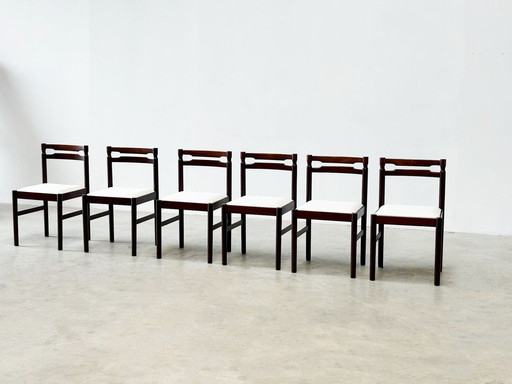 Ensemble de six chaises de salle à manger en bois de rose