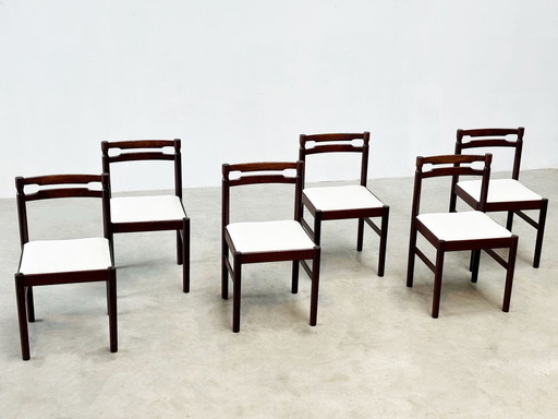 Ensemble de six chaises de salle à manger en bois de rose