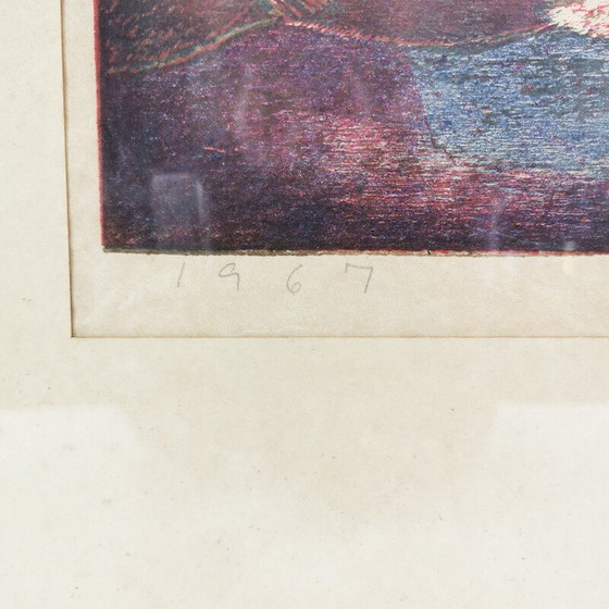 Image 1 of Peinture vintage "Composition" par Helle Thorborg, Danemark 1967