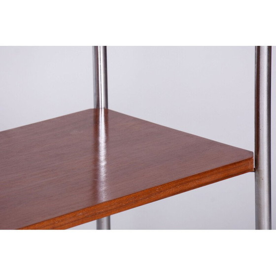 Image 1 of Table d'appoint vintage en noyer et acier par Hynek Gottwald, Tchécoslovaquie 1930