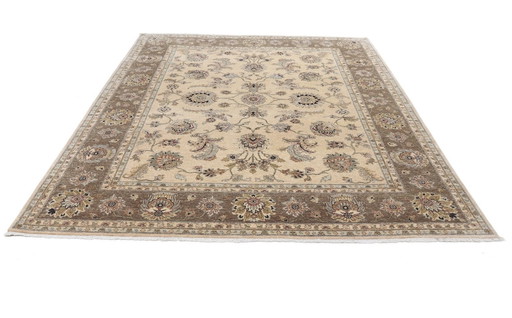 Tapis en laine et soie de Tabriz au design luxueux - superbes reflets de soie