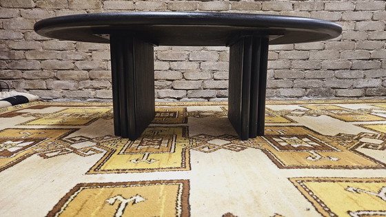 Image 1 of Table Basse Brutaliste En Pierre D'Ardoise Dans,Le Goût Paul Kingma