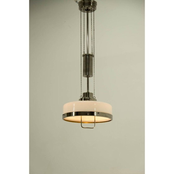 Image 1 of Paire de lampes suspendues ajustables en nickel par Franta Anyz, 1920
