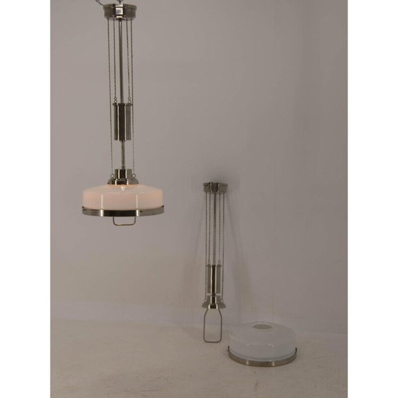 Image 1 of Paire de lampes suspendues ajustables en nickel par Franta Anyz, 1920