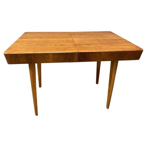 Table de salle à manger réglable en noyer par Setona, Tchécoslovaquie 1950