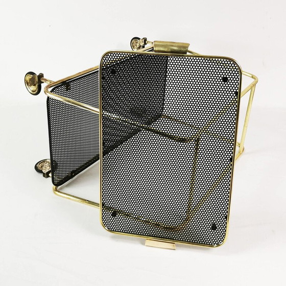 Image 1 of Bar mobile Vintage Art Deco en laiton et métal, Danemark 1950