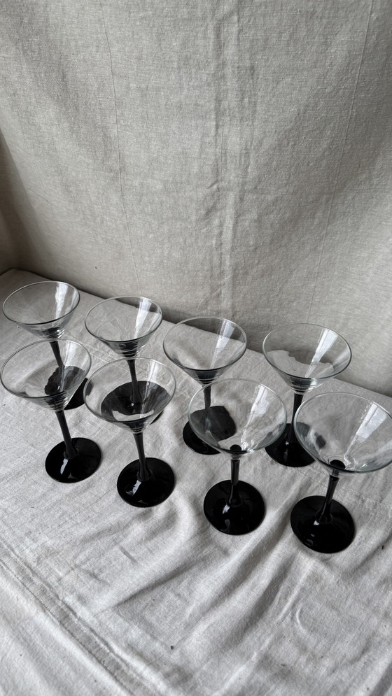 Image 1 of 8X verre à martini / coupe, noir, Luminarc