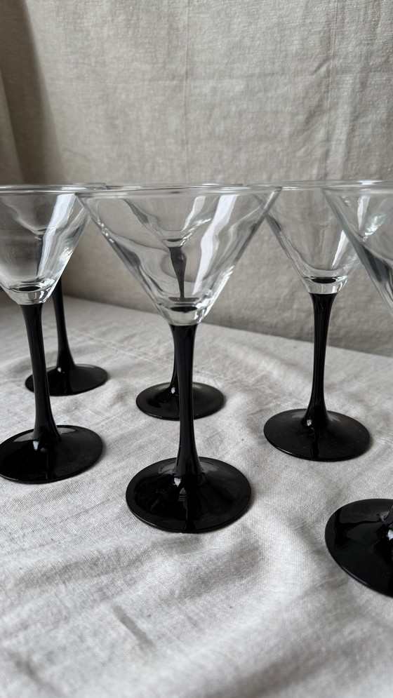 Image 1 of 8X verre à martini / coupe, noir, Luminarc