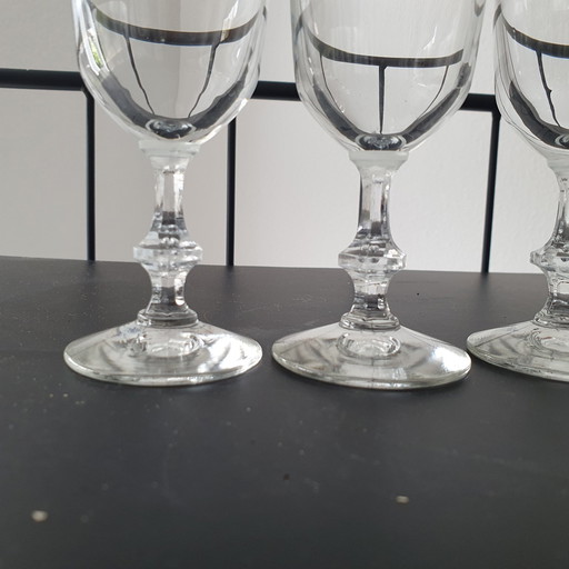 5 X verres à champagne Pommery en cristal