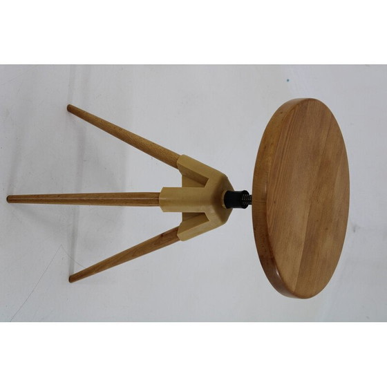 Image 1 of Tabouret de piano vintage en hêtre, Tchécoslovaquie 1970