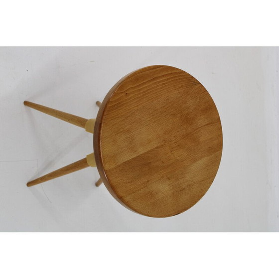 Image 1 of Tabouret de piano vintage en hêtre, Tchécoslovaquie 1970