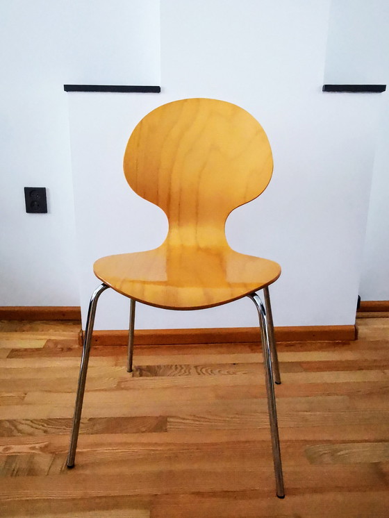 Image 1 of Chaise Butterfly Tje, contreplaqué avec structure chromée