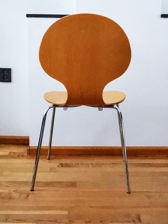 Image 1 of Chaise Butterfly Tje, contreplaqué avec structure chromée