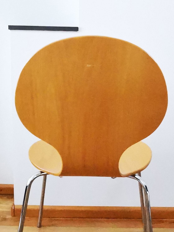 Image 1 of Chaise Butterfly Tje, contreplaqué avec structure chromée