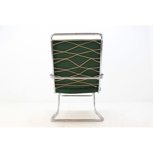 Fauteuil vintage en chrome vert par Anton Lorenz pour Thonet, 1930