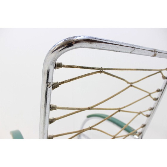 Image 1 of Fauteuil vintage en chrome vert par Anton Lorenz pour Thonet, 1930