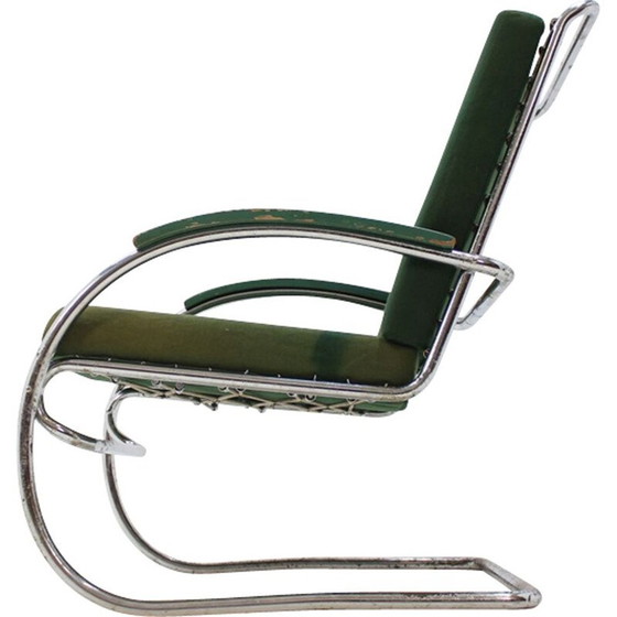 Image 1 of Fauteuil vintage en chrome vert par Anton Lorenz pour Thonet, 1930